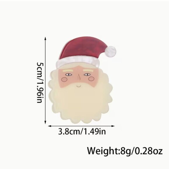 Acrylic Santa Claus Christmas Brooch - Picture 2 of 2